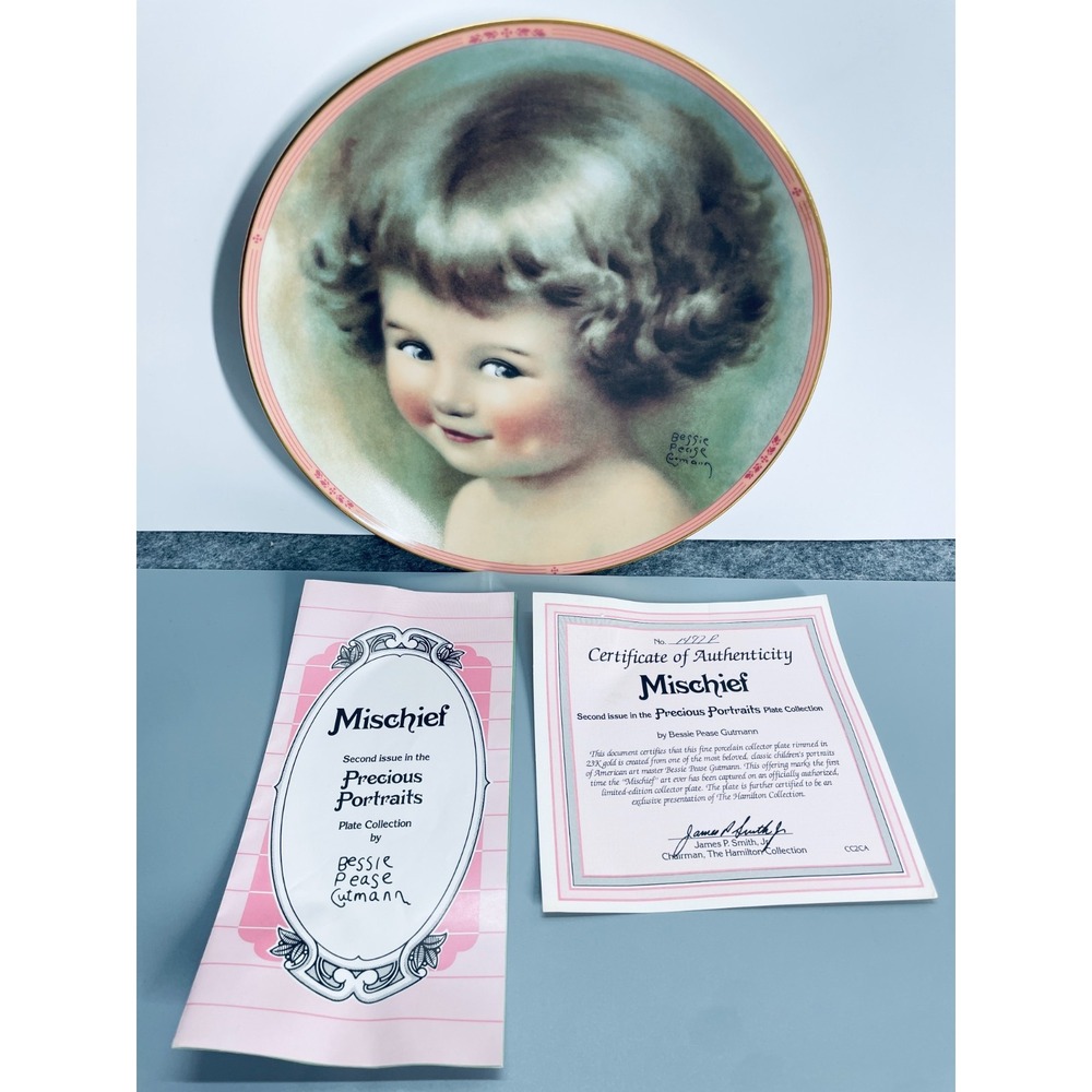 Bessie Pease Gutmann Hamilton Plate Mischief Plate Precious Portraits Vintage